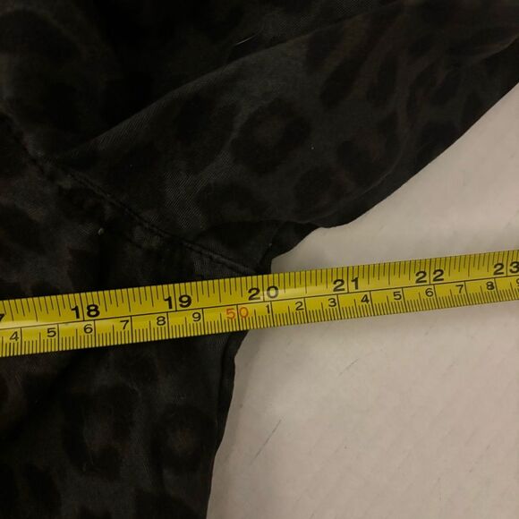 Women's Small Leopard/Animal Print Denim Jacket Black/Gray Crop Altar’d State - Picture 10 of 11